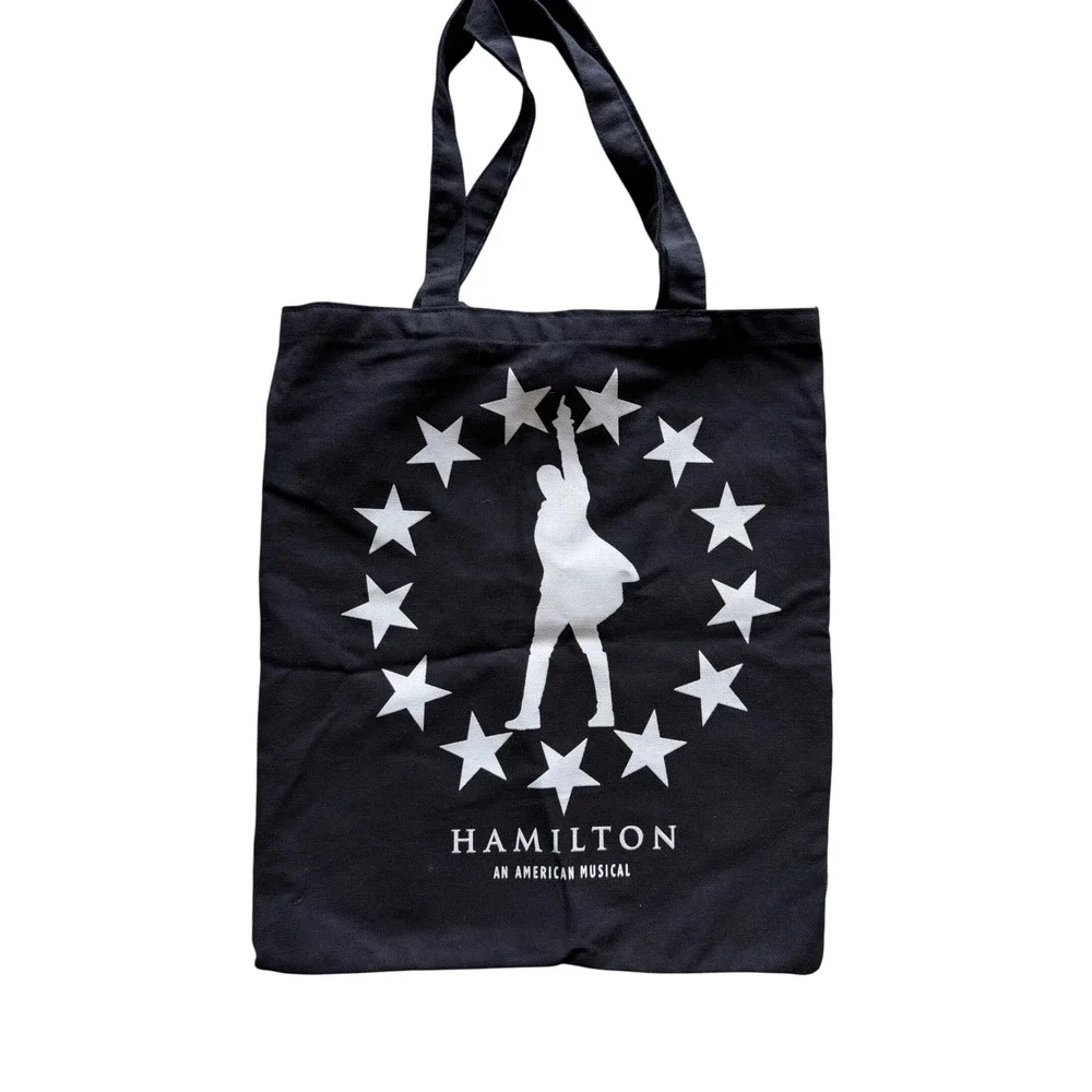 HAMILTON Tote Bag Black Canvas Broadway‎ Musical Graphic Print